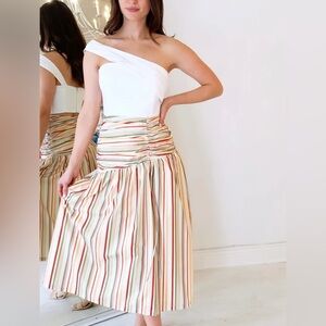 Jacquie the Label Rainbow Ruched Skirt Size Small